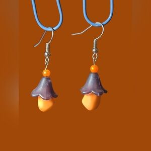 Handmade Black and Orange Halloween Earrings NWT